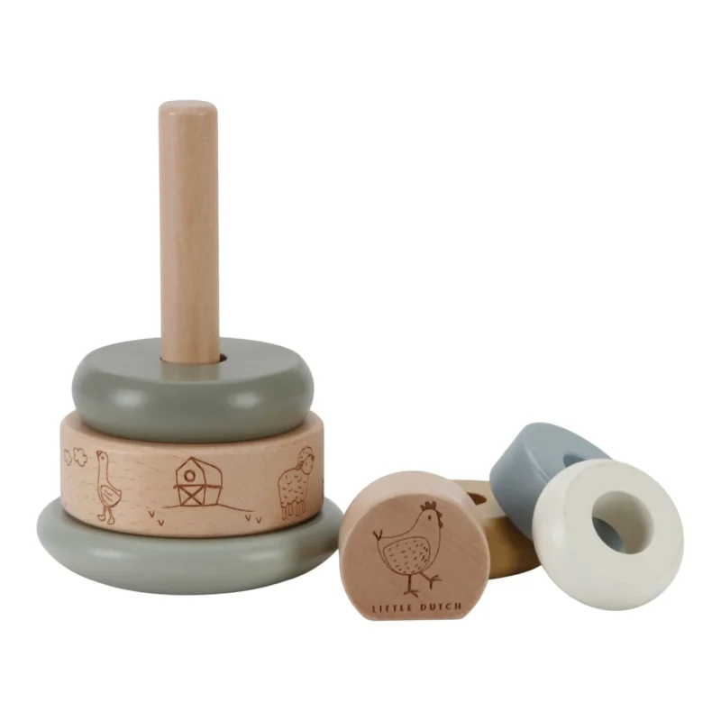 Little Farm Wooden Sort & Swing Pyramid By Little Dutch - Image 3
