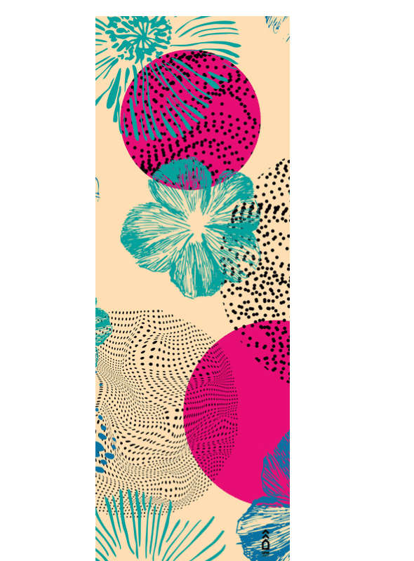 One Zipper Floral Yoga Towel