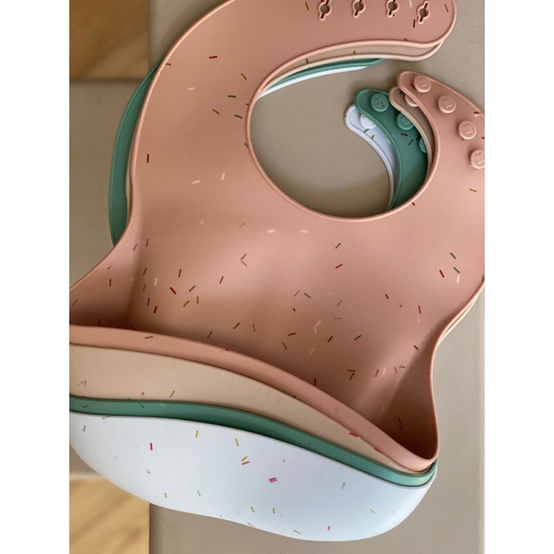 Silicon Bib Confetti Peach by Nok Nok - Image 2