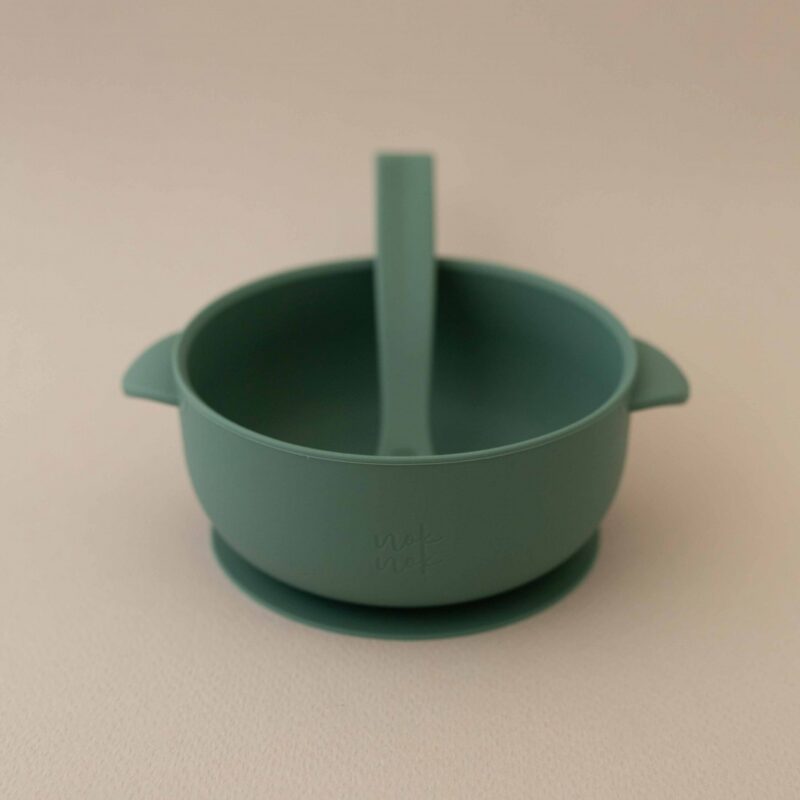 Silicone Bowl With Lid Nino Forest Green By Nok Nok - Image 3
