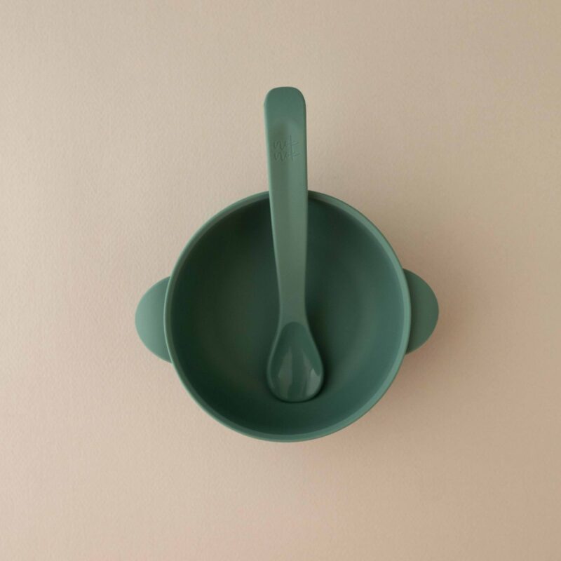Silicone Bowl With Lid Nino Forest Green By Nok Nok - Image 2