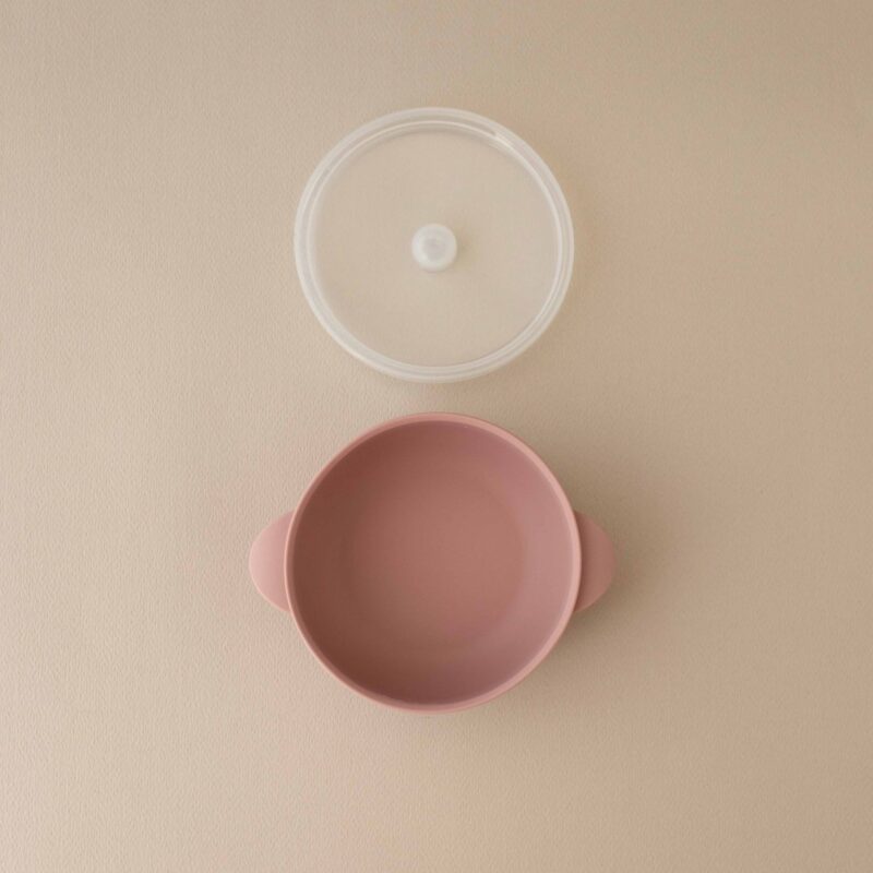 Silicone Bowl With Lid Nino Light Pink By Nok Nok