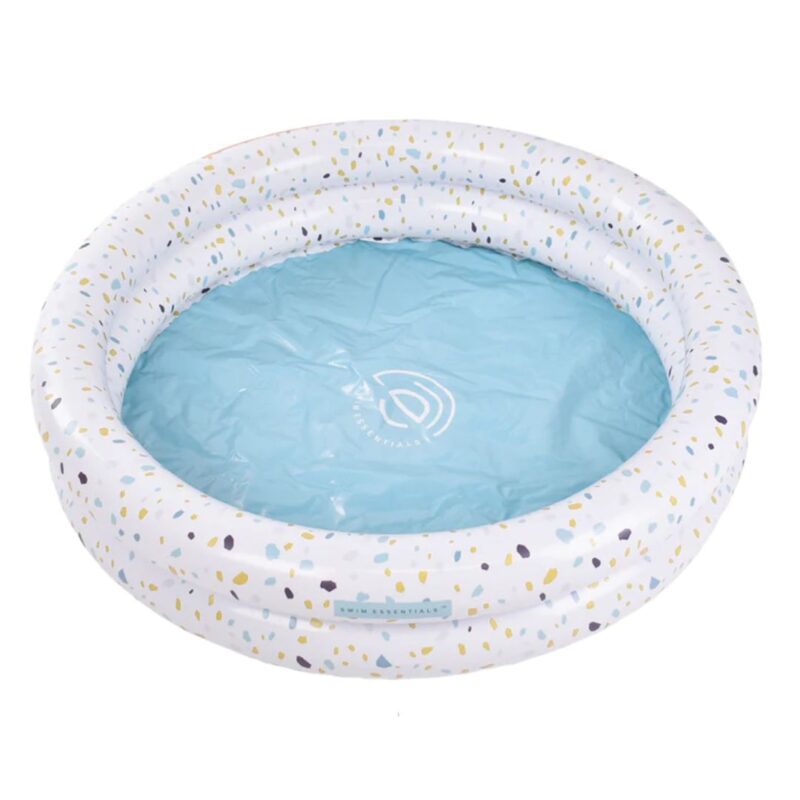 Inflatable Pool With Two Air Chambers From 1 Year White Terrazzo By Swim Essentials