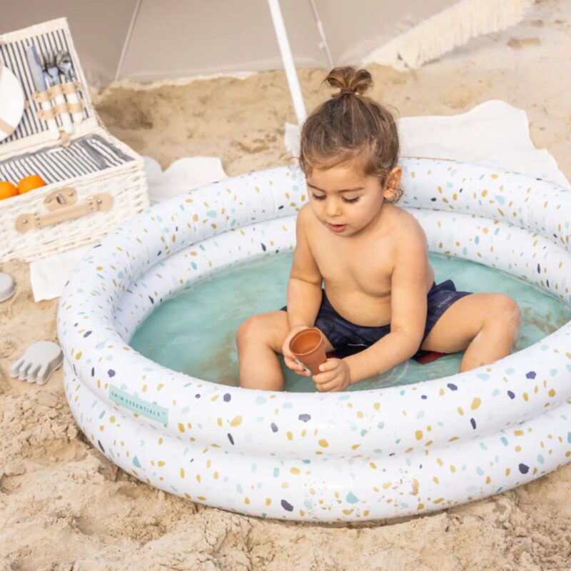 Inflatable Pool With Two Air Chambers From 1 Year White Terrazzo By Swim Essentials - Image 3