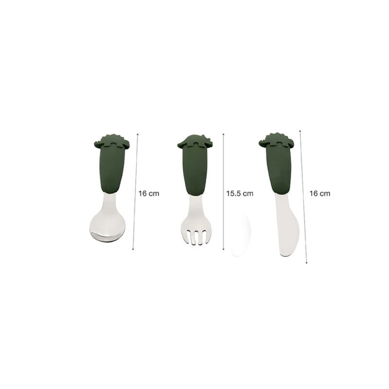 Silicon Cutlery - Dino Green By Citron - Image 2