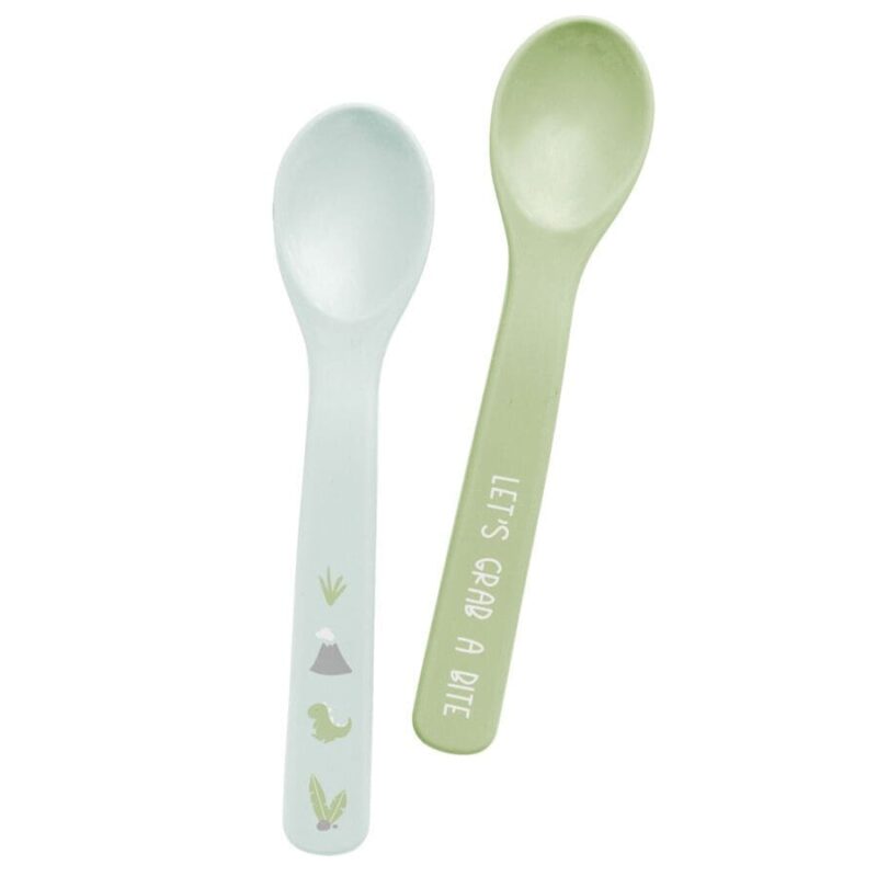 Set Of 2 Dinosaur Silicone Spoons By Stephen Joseph