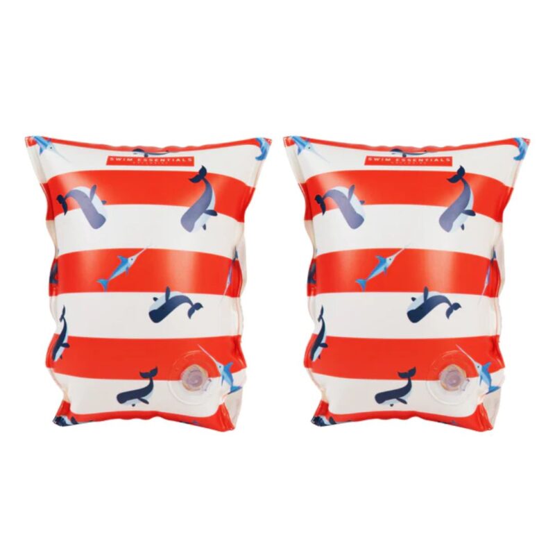 Armbands From 2-6 Years Red-White Whale By Swim Essential