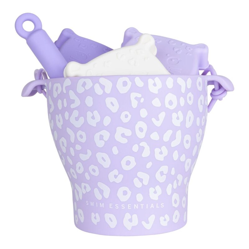 Set With Sand Toys-Bucket-Shovel-Molds Purple Leopard By Swim Essentials - Image 4