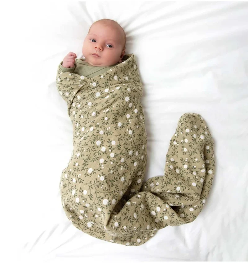 Muslin Cloth 120X120 Blossom - Dark Sage By Little Lovely Company