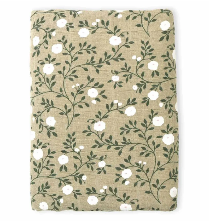 Muslin Cloth 120X120 Blossom - Dark Sage By Little Lovely Company - Image 2