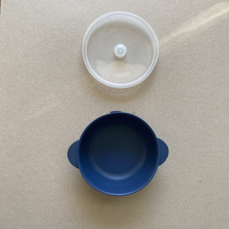 Silicone Bowl With Lid Nino Navy Blue 6m+ By Nok Nok