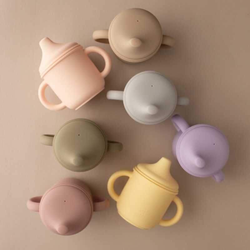 Silicone Sippy Cup With Handles (Pastels) By Nok Nok - Image 2