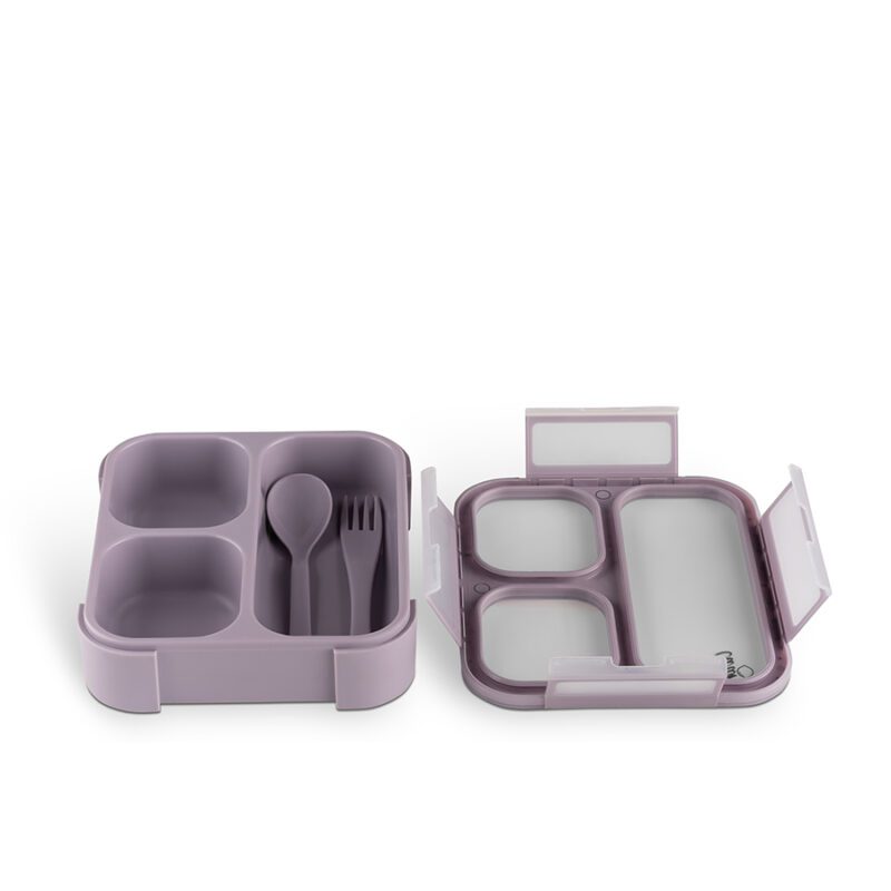 Microwavable Lunchbox with Fork and Spoon - Purple By Citron - Image 4