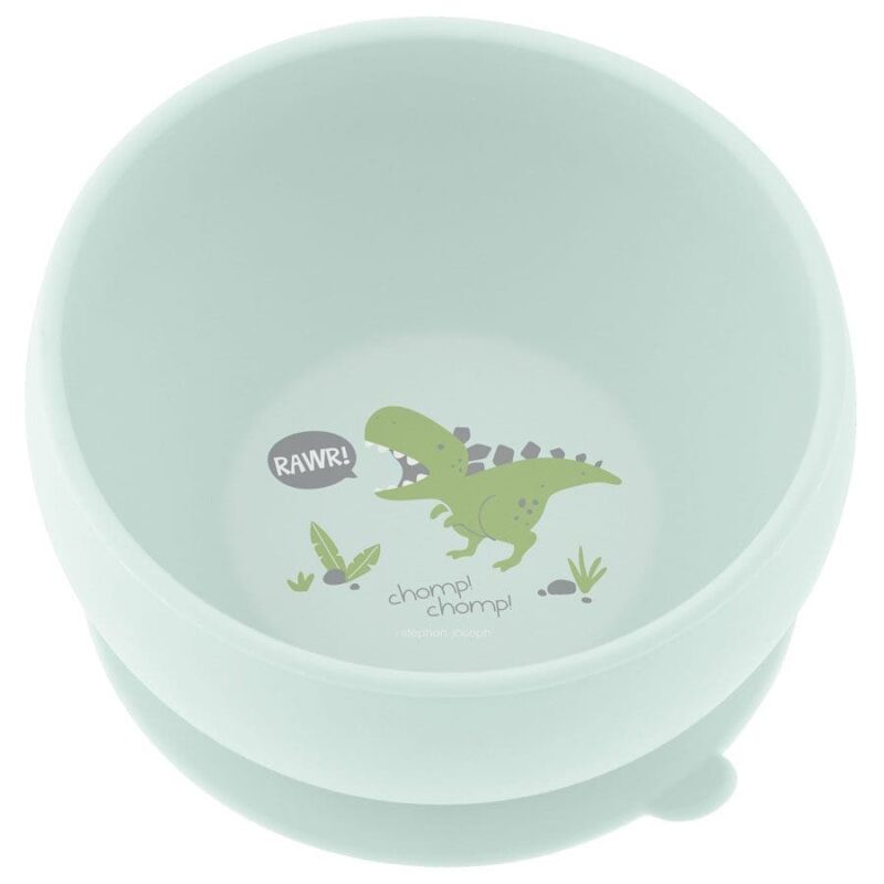 Silicone Bowl With Suction Cup Dinosaur By Stephen Joseph
