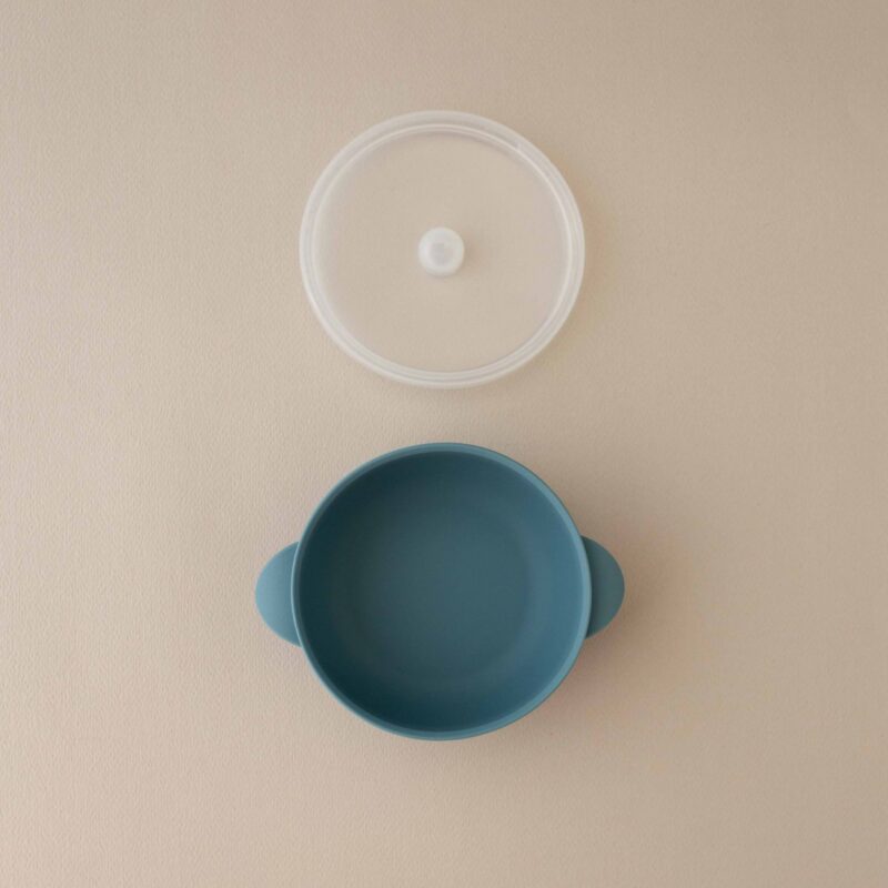 Silicone Bowl With Lid Nino Smoke Blue By Nok Nok