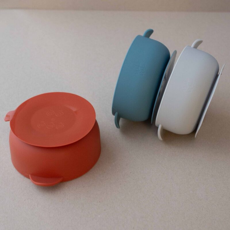 Silicone Bowl With Lid Nino Smoke Blue By Nok Nok - Image 3
