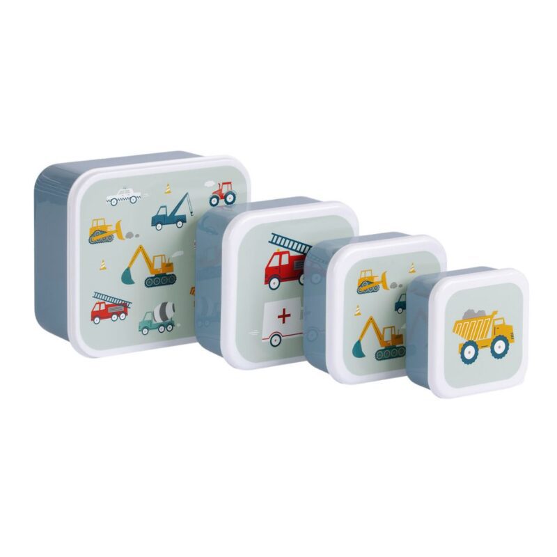 Lunch & Snack Box Set - Vehicles By Little Lovely Company