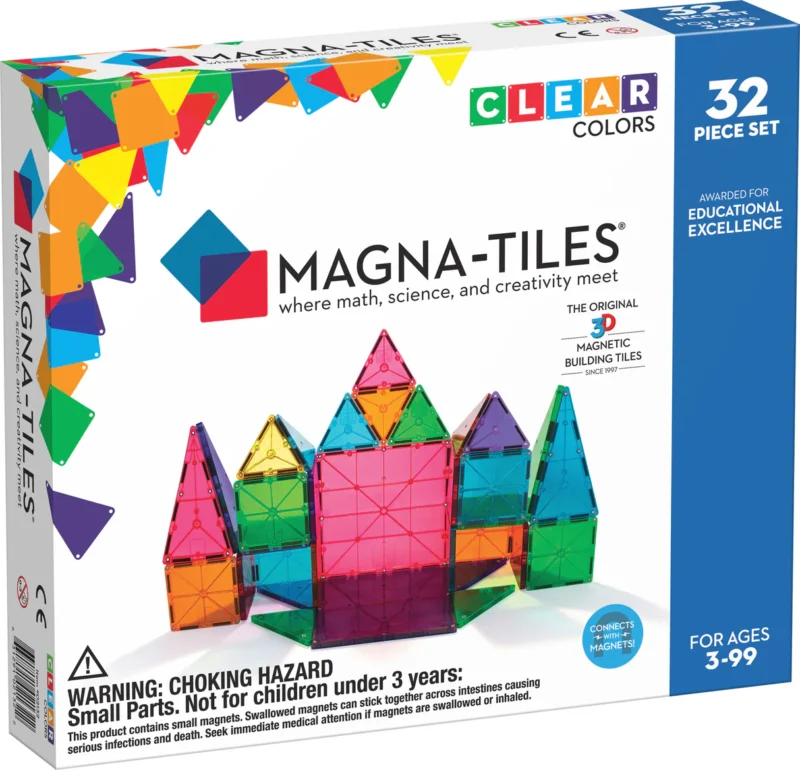Magnetic Game Clear Colors 32pcs By Magna Tiles