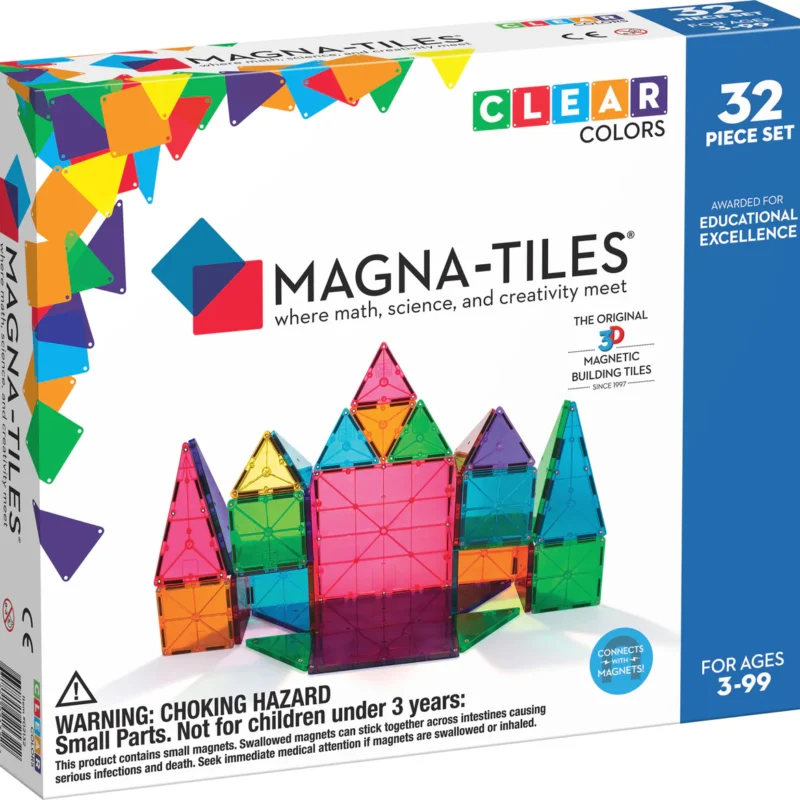 Magnetic Game Clear Colors 32pcs By Magna Tiles
