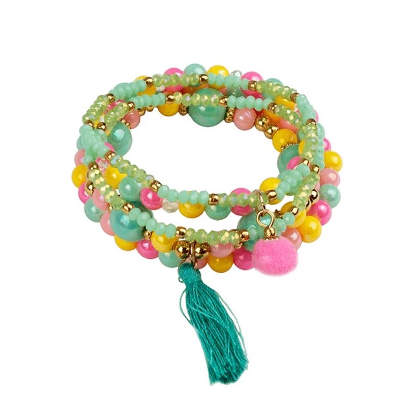 Great Pretenders Colorful Pink Pom Pom Bracelets