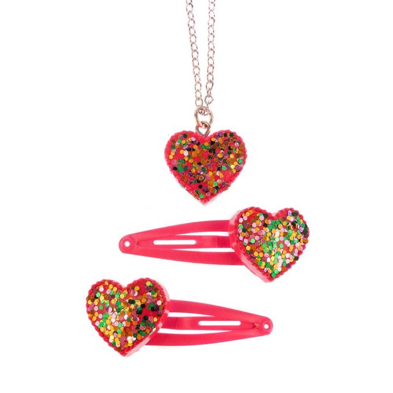 Great Pretenders Heart Hair Clip Necklace