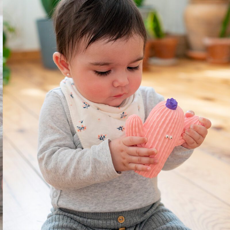 Lanco Natural Rubber Teether-Bath Toy Pink "Cactus" - Image 5
