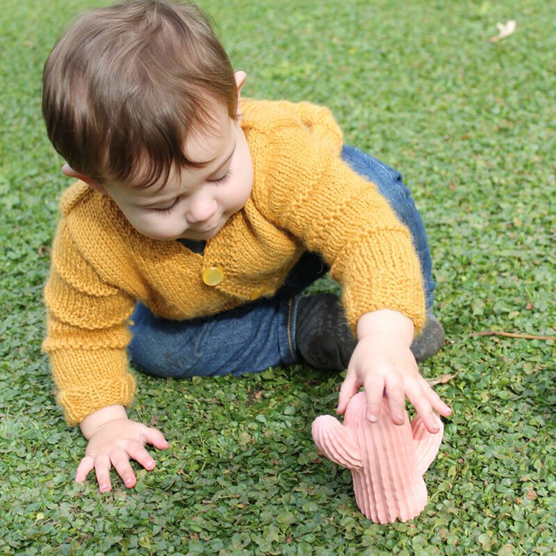 Lanco Natural Rubber Teether-Bath Toy Pink "Cactus" - Image 3