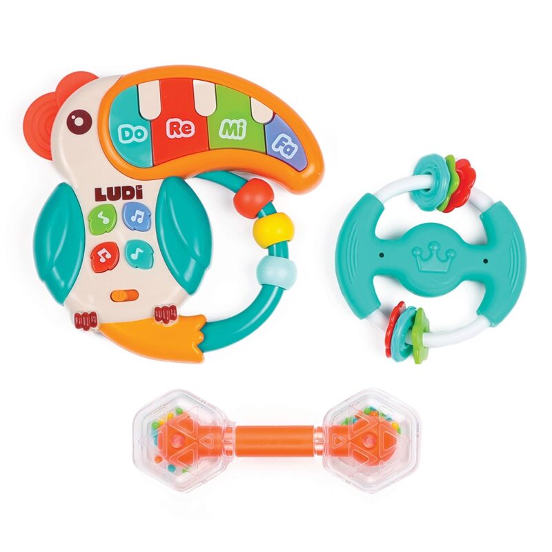 Ludi Set Of Baby Musical Toys (piano, tambourine, maraca)