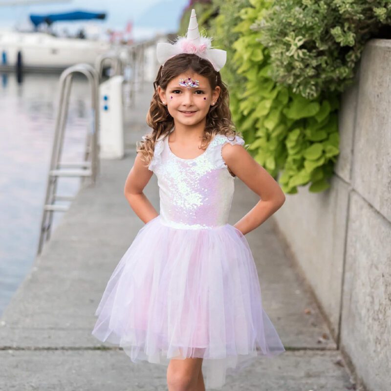 Great Pretenders Unicorn Costume Pink Iridescent with Headband 6-8 Years - Image 3