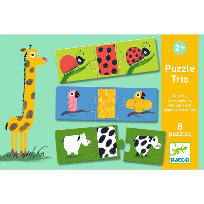 Djeco 8 Puzzles With 3 Pieces Dress Up The Animals