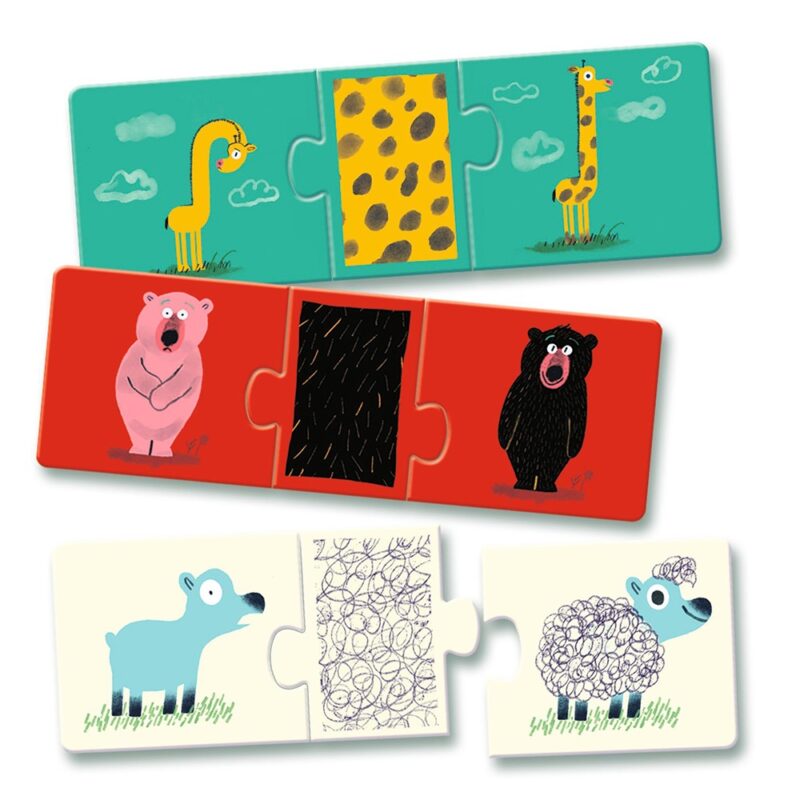 Djeco 8 Puzzles With 3 Pieces Dress Up The Animals - Image 3