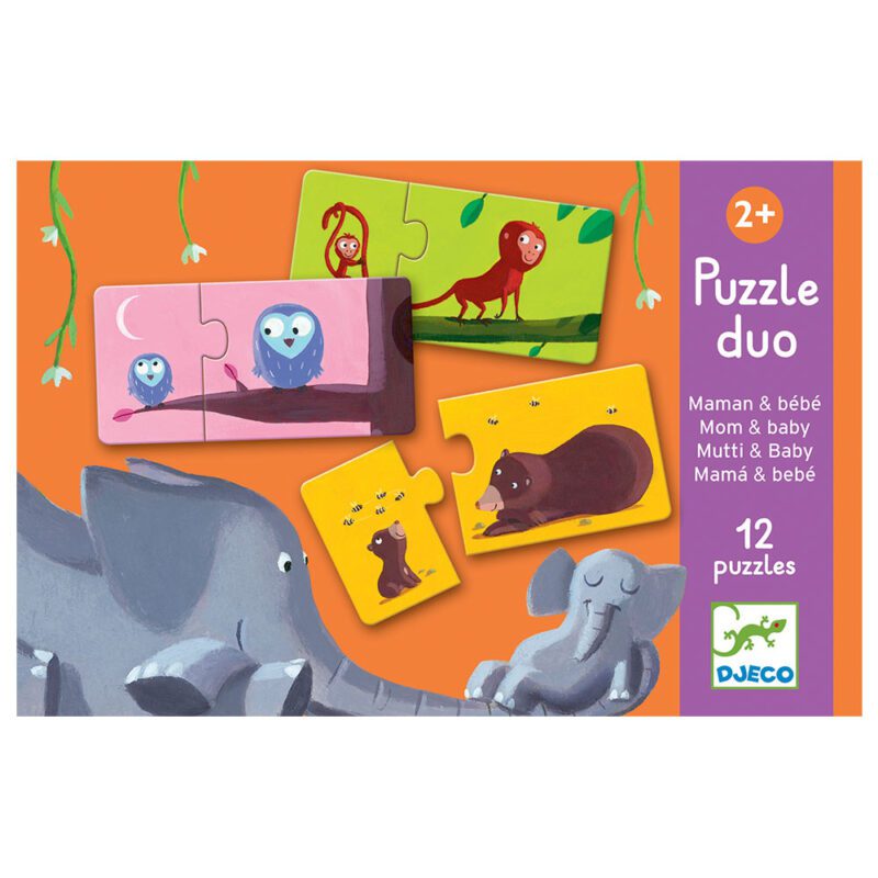 Djeco 12 Puzzles With 2 Pieces Mom And Child