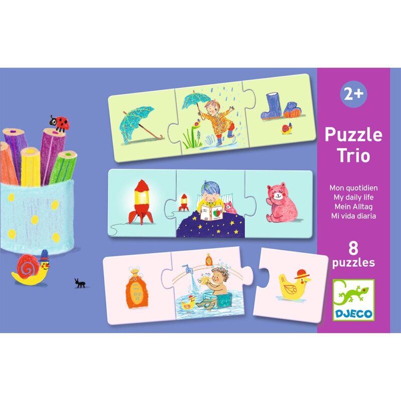 Djeco 8 Puzzles With 3 Pieces "My Day"