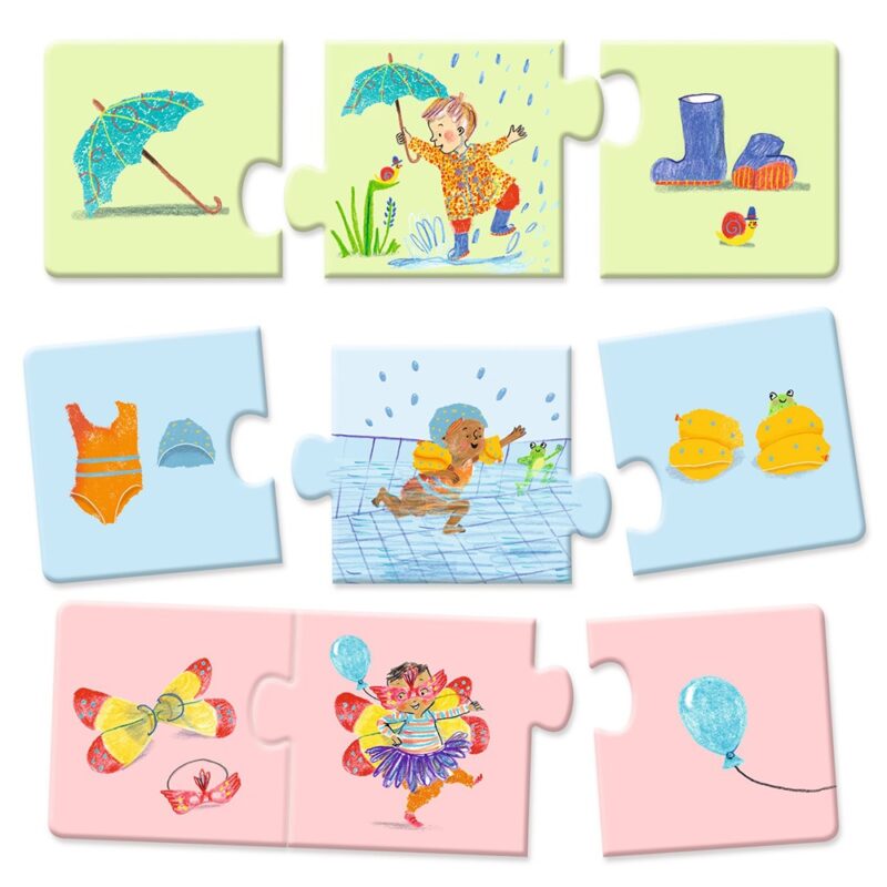 Djeco 8 Puzzles With 3 Pieces "My Day" - Image 2