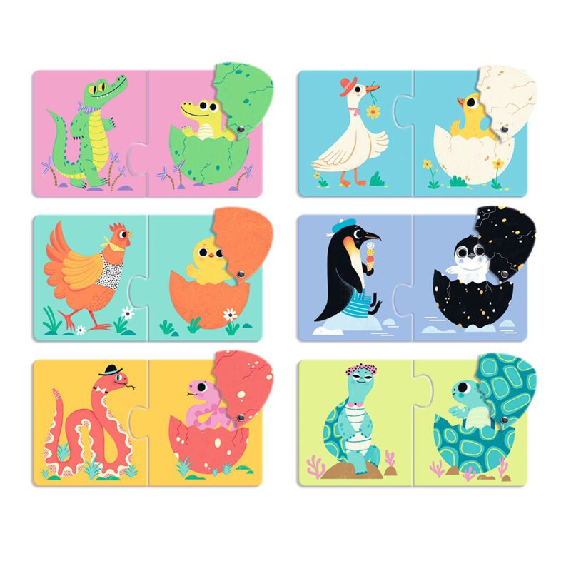 Djeco 12 2-piece Puzzle With Moving Effects The Animal And Its Egg - Image 3