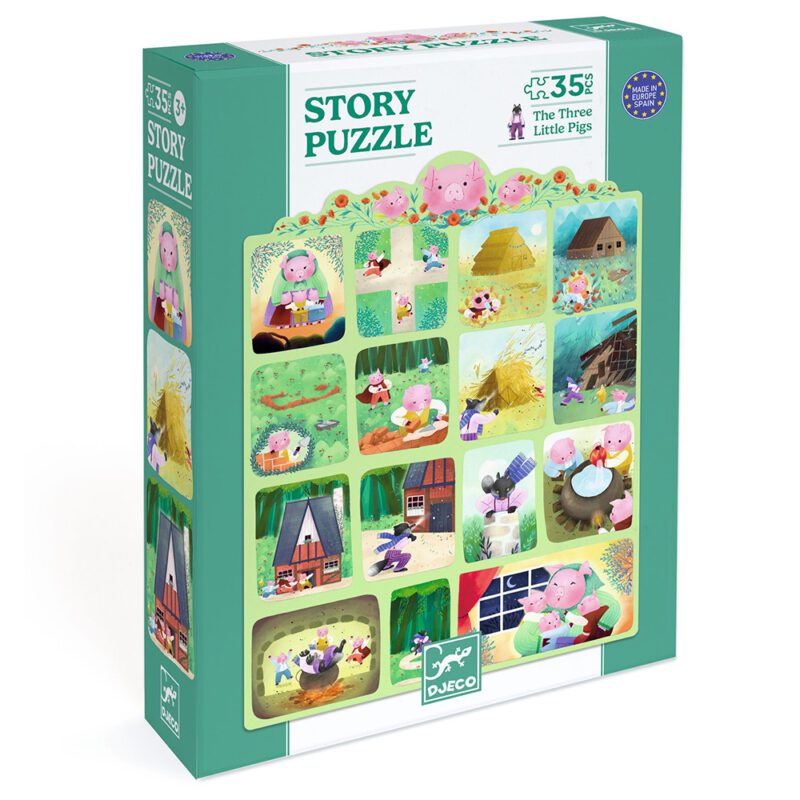Djeco Fairy Tale Puzzle With 35 Pieces "The Three Little Pigs"