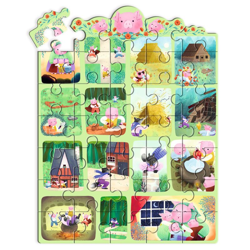 Djeco Fairy Tale Puzzle With 35 Pieces "The Three Little Pigs" - Image 2