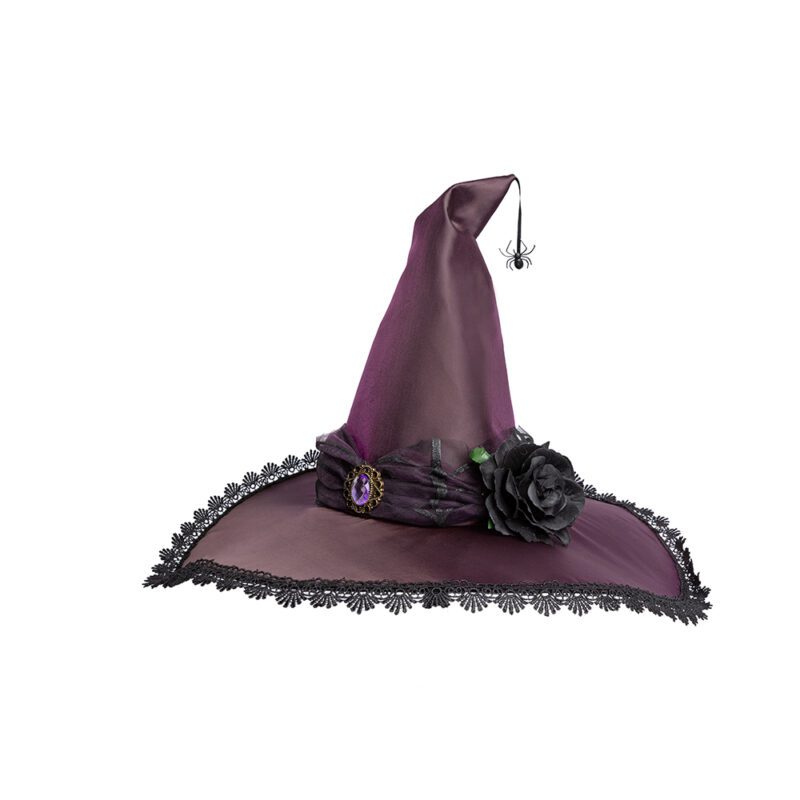 Great Pretenders Purple Witch Hat With Spider