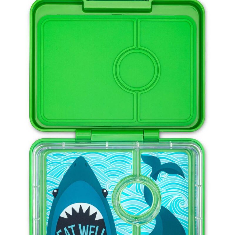 Snack 3 Compartments - Green Shark By Yumbox