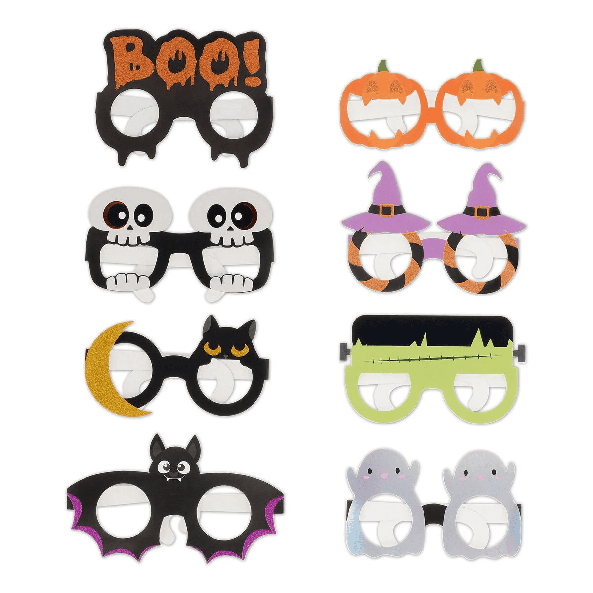 Set of 8 Pairs of Paper Halloween Party Eyeglasses By Legami - Image 3