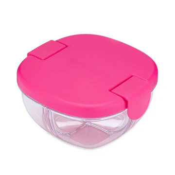 3 Compartments Leakproof Snack Bowl - Raspberry Pink By Yumbox