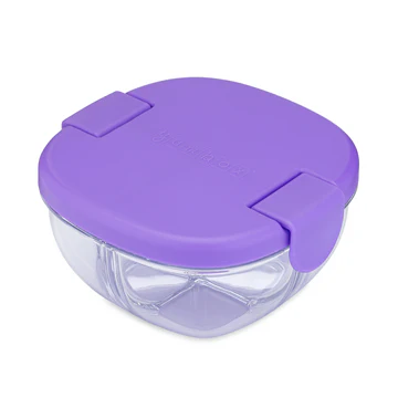 3 Compartment Leakproof Snack Bowl - Haze Purple By Yumbox