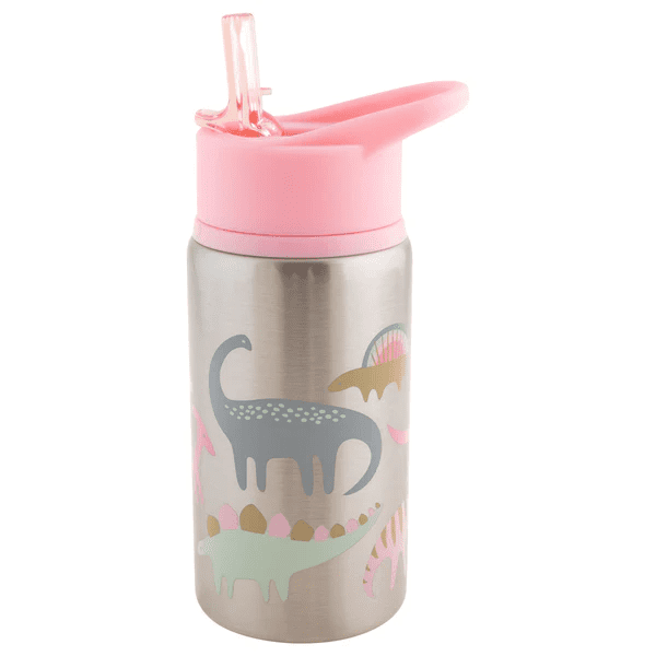 Flip Top Stainless Steel Bottles Pink Dino By Stephen Joseph
