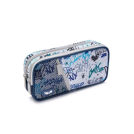 Case With 3 Compartments - Graffiti Grey By Yolo