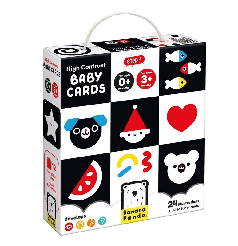 High Contrast Baby Cards 0M+ 3M+ By Banana Panda