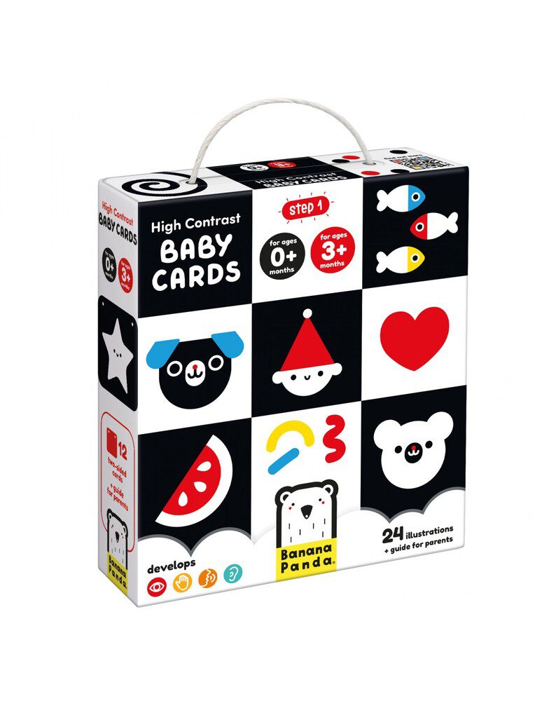 High Contrast Baby Cards 0M+ 3M+ By Banana Panda