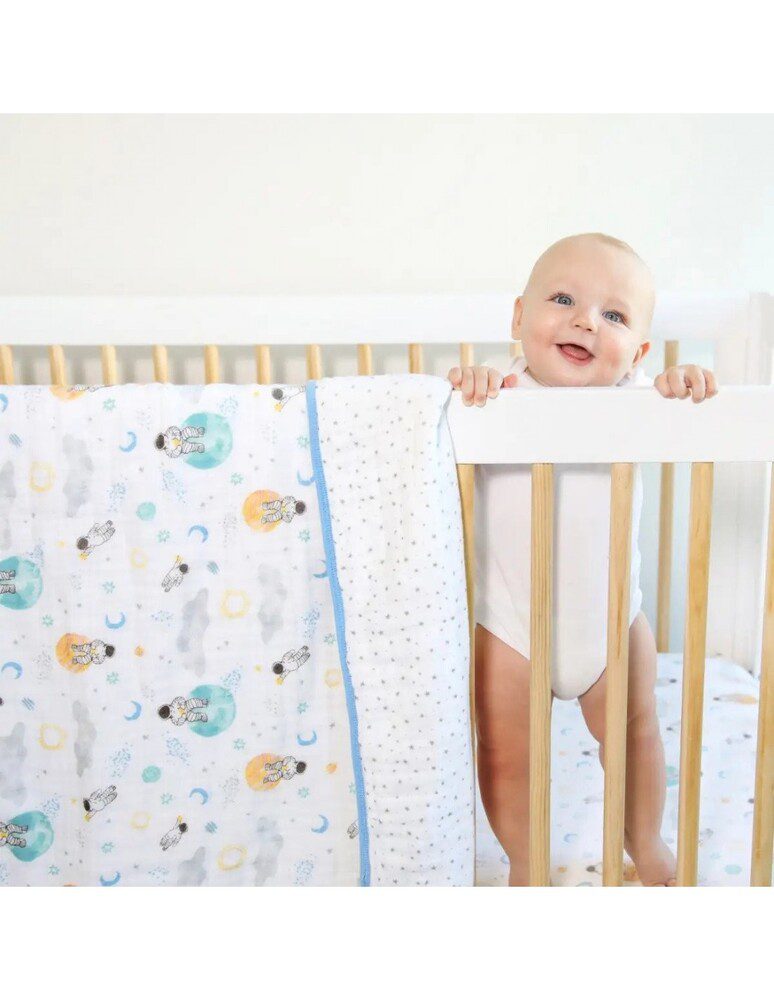 Essentials Cotton Muslin Blanket Space Explorers By Aden + Anais - Image 3
