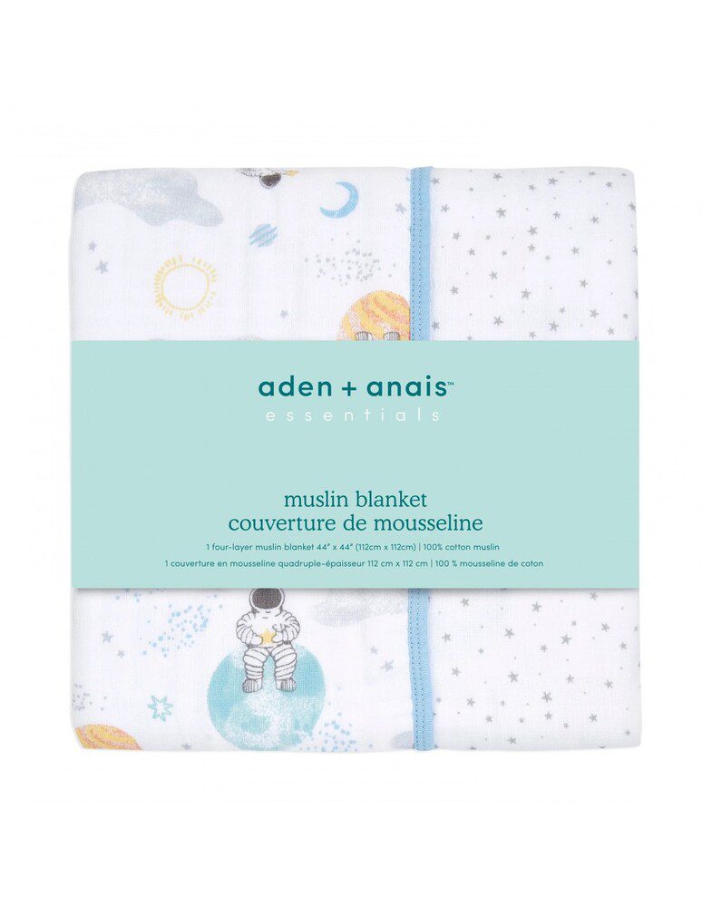 Essentials Cotton Muslin Blanket Space Explorers By Aden + Anais - Image 2