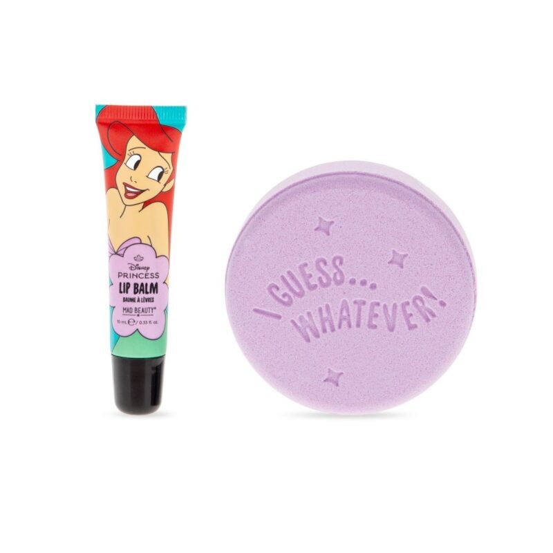 Princess Express Yourself Bath Fizzer & Lip Balm Set Ariel By Mad Beauty