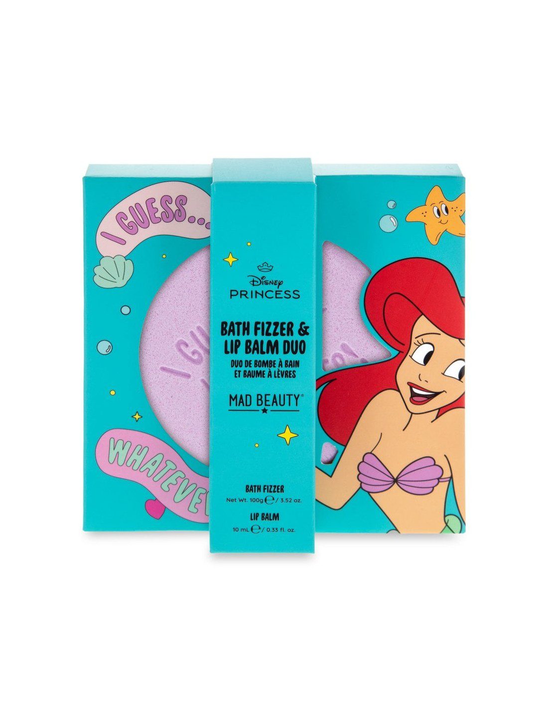 Princess Express Yourself Bath Fizzer & Lip Balm Set Ariel By Mad Beauty - Image 3